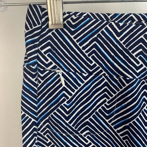 J. McLaughlin Geometric Blue Pull On Pants sz XS - Picture 3 of 7